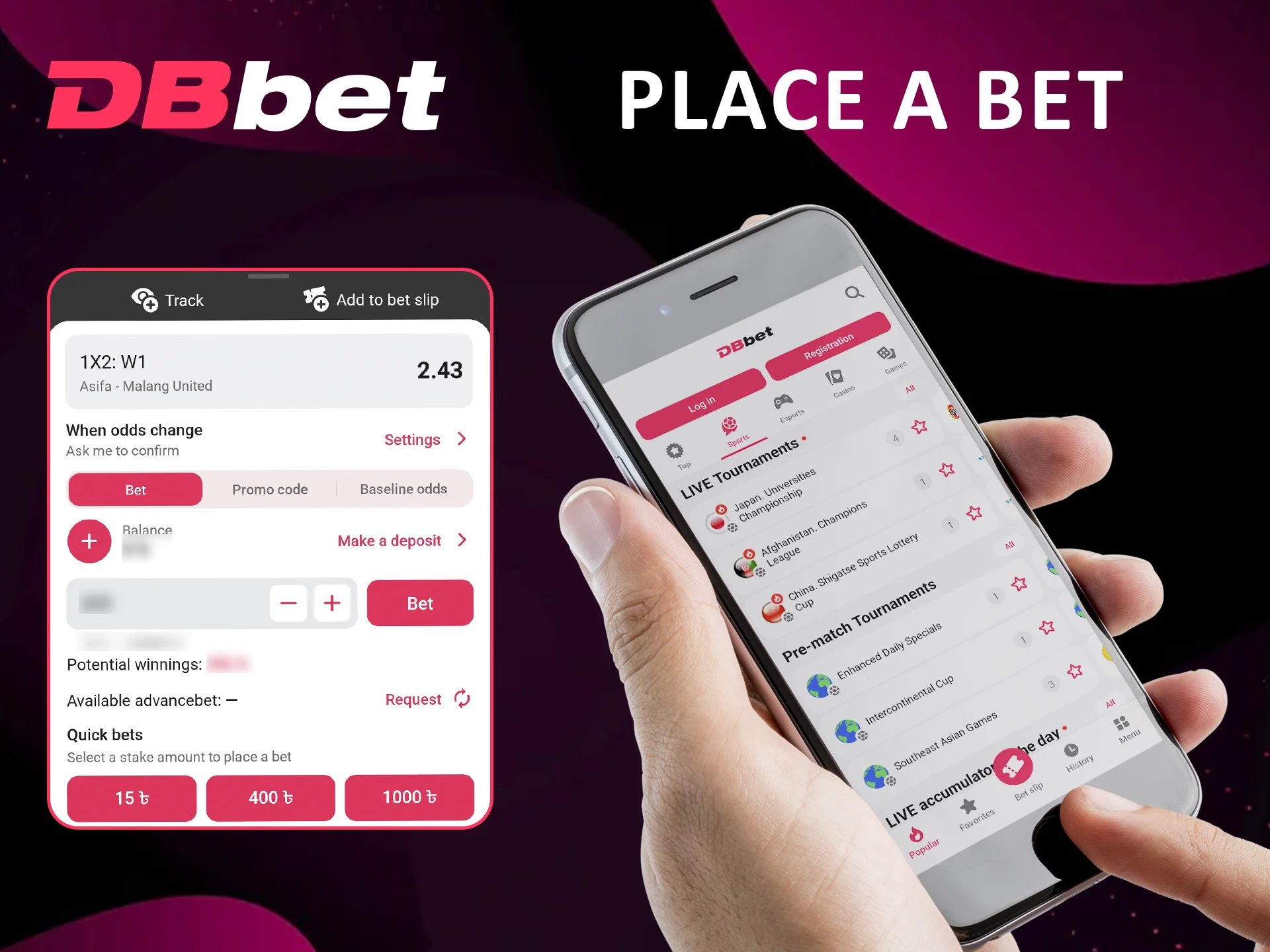 How to Place a Bet using Dbbet App.