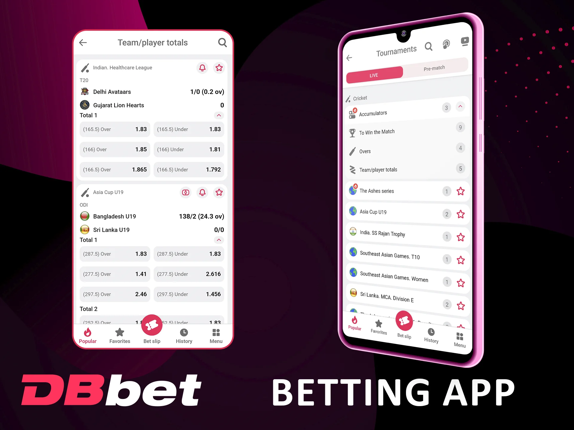 Bet on cricket via Dbbet app now.