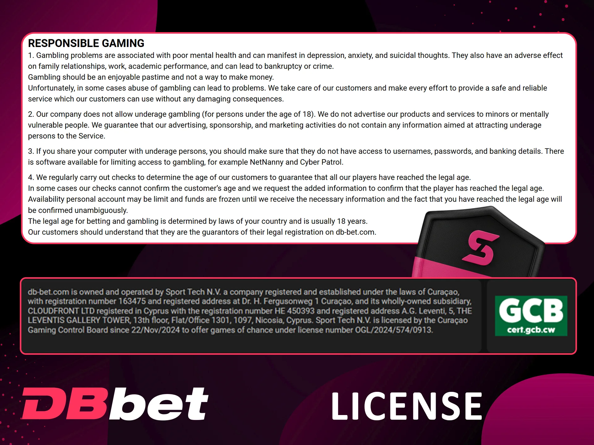 Dbbet License and Regulation information now.