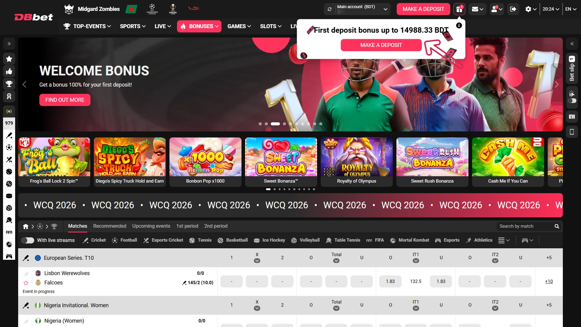 Claim an exclusive welcome bonus for Dbbet E-Sports Betting today.