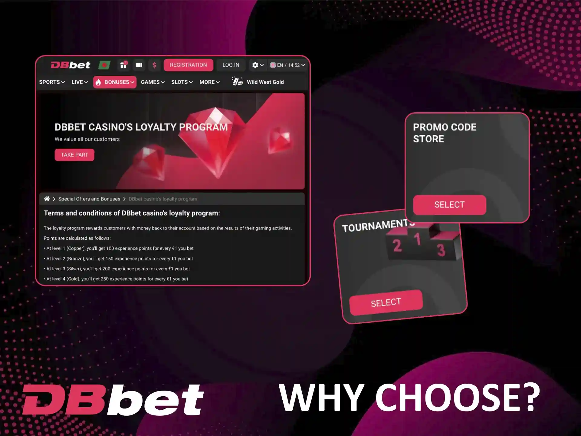 Choose the top online casino Dbbet, play and win.