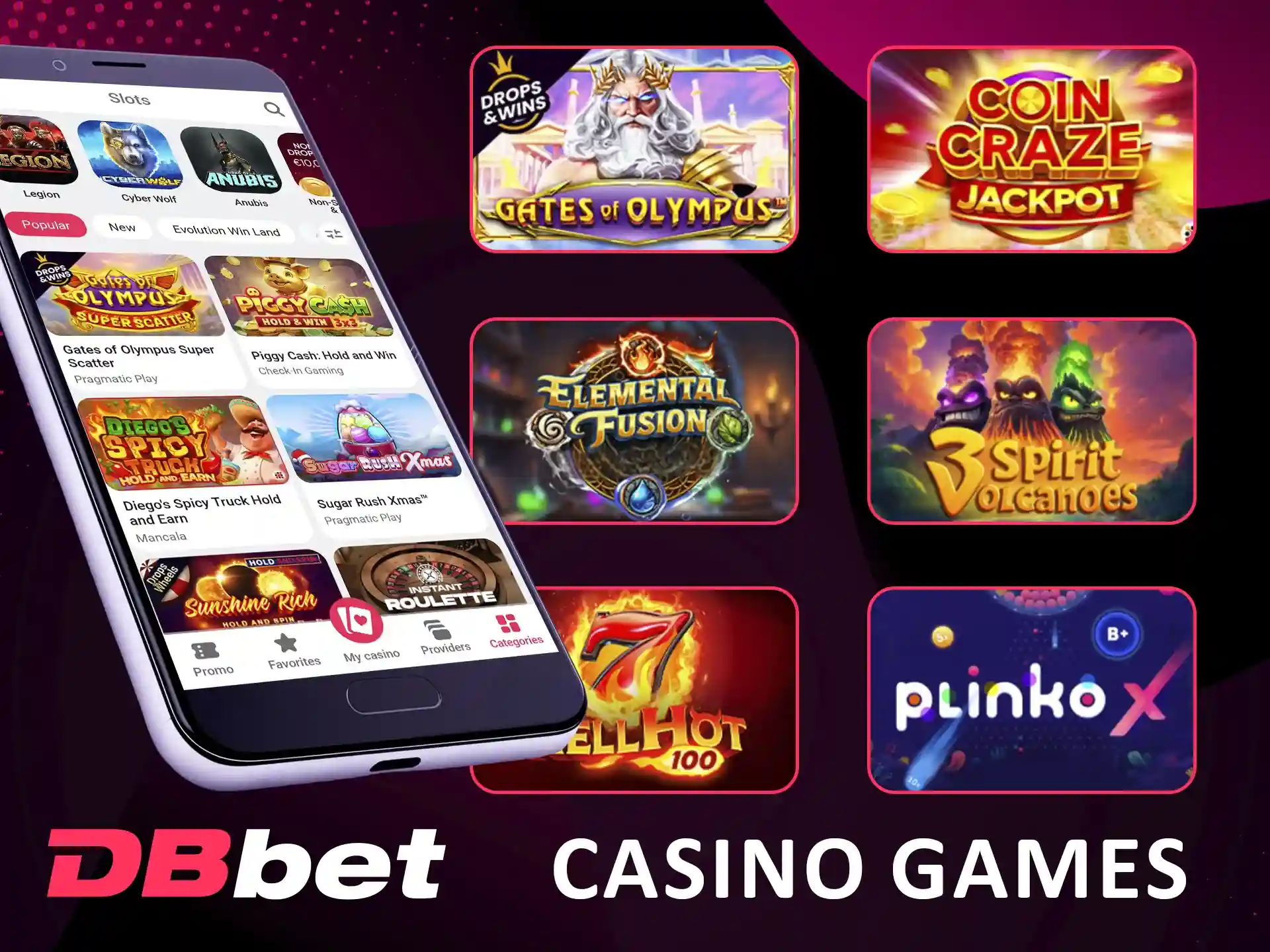 Check Dbbet App Casino Games Features now.